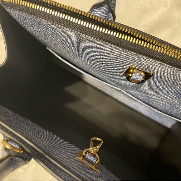 LOUIS VUITTON DENIM EPI LEATHER CITY STEAMER BAG - Picture 4 of 7